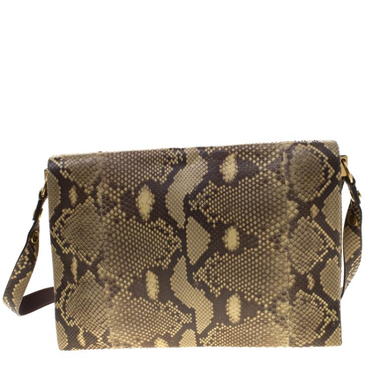 Pre Owned Celine Beige Python Blade Shoulder Bag