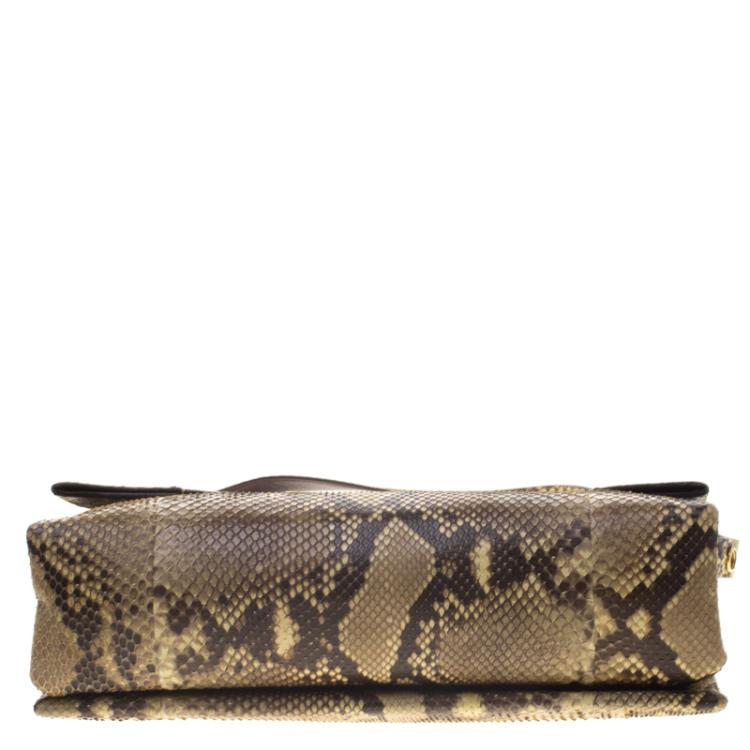 Pre Owned Celine Beige Python Blade Shoulder Bag