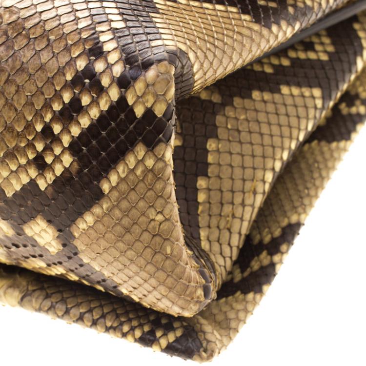 Pre Owned Celine Beige Python Blade Shoulder Bag