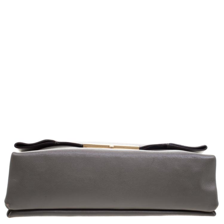 Pre Owned Celine Dark Grey Leather Blade Shoulder Bag