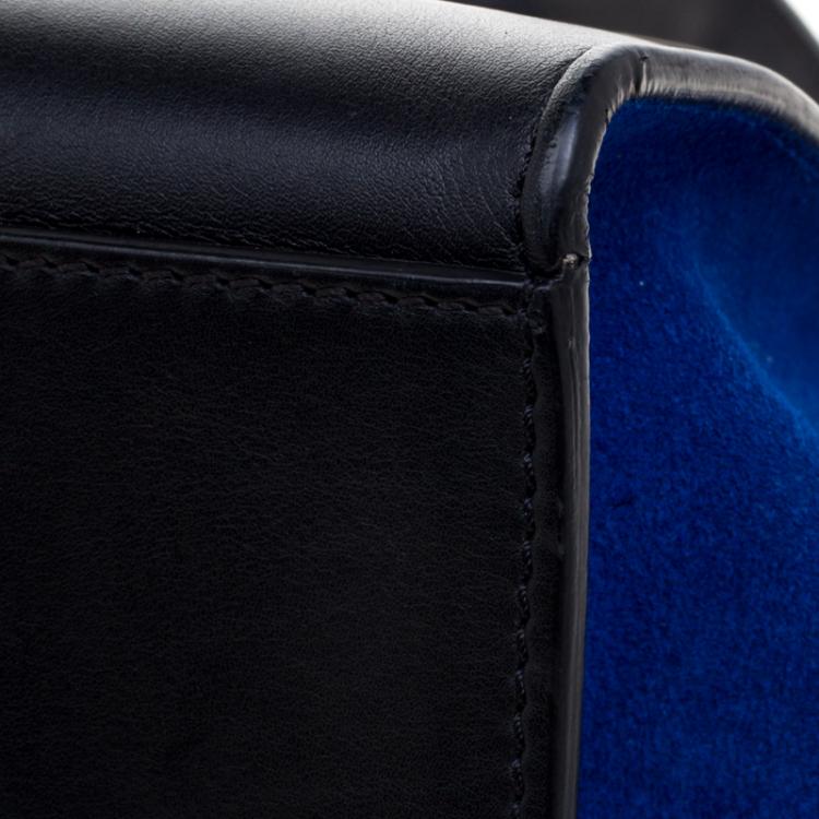 Pre Owned Celine Tri Color Leather and Suede Medium Trapeze Tote