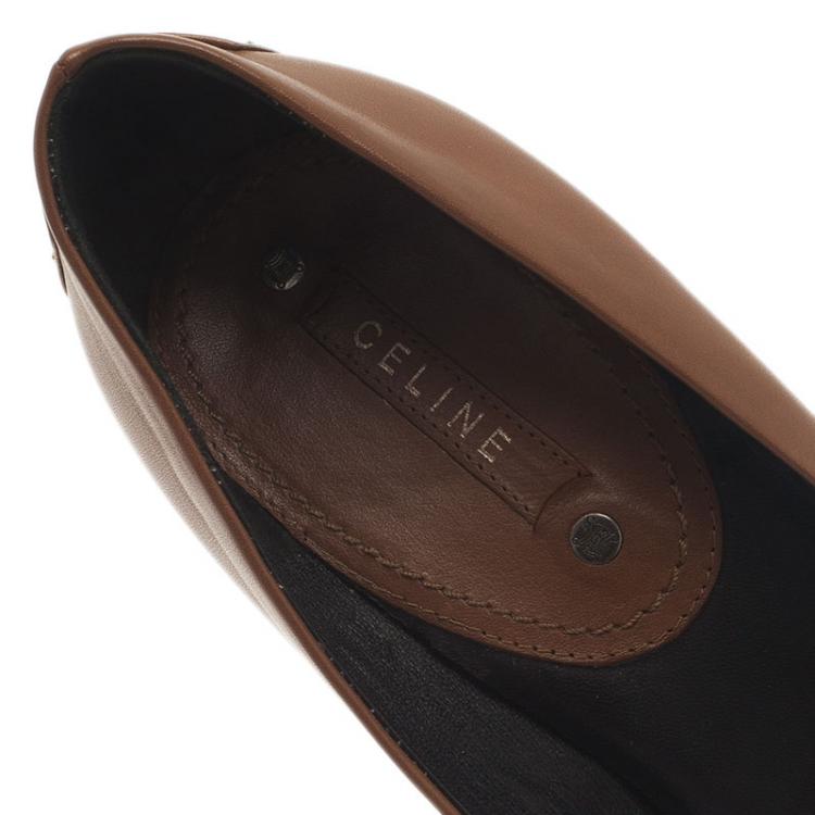 Pre Owned Celine Brown Leather Pumps Size 38 