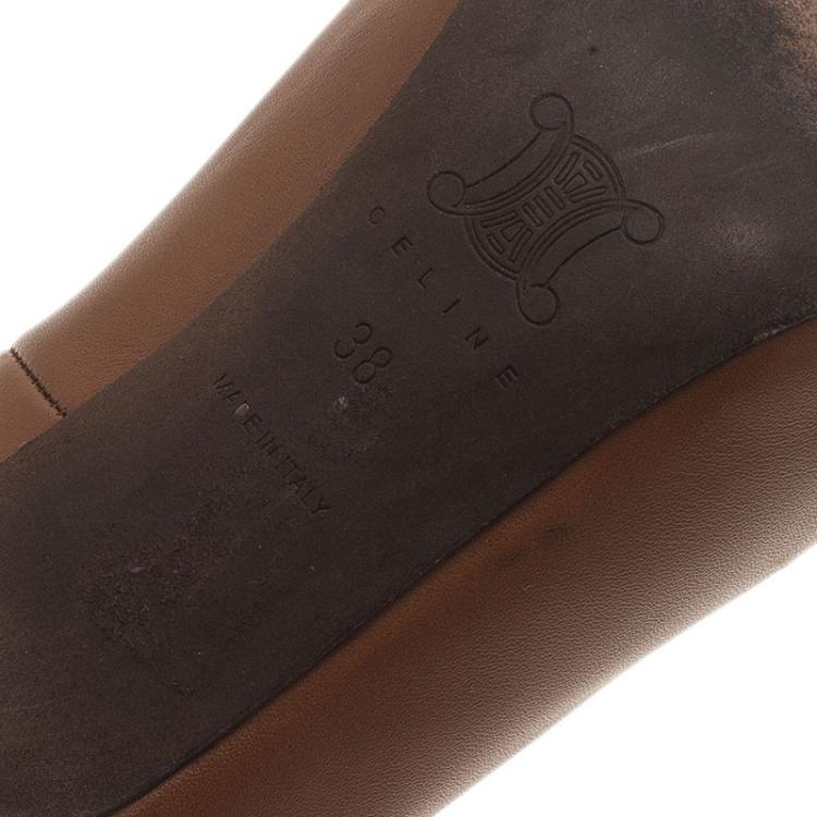 Pre Owned Celine Brown Leather Pumps Size 38 