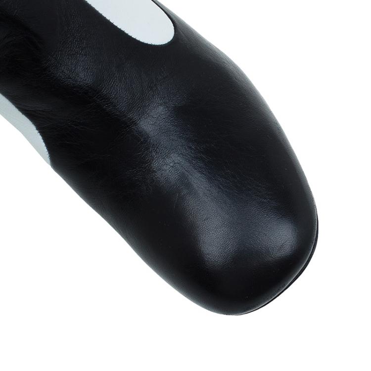 Pre Owned Celine Two Tone Leather Tall Boots Size 38.5 