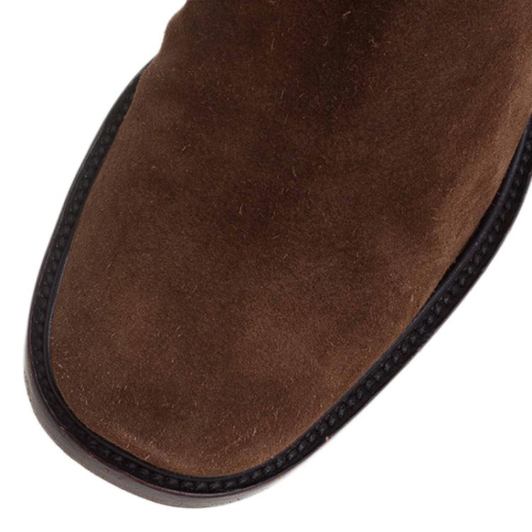 Pre Owned Celine Brown Suede Tassel Knee Boots Size 36.5