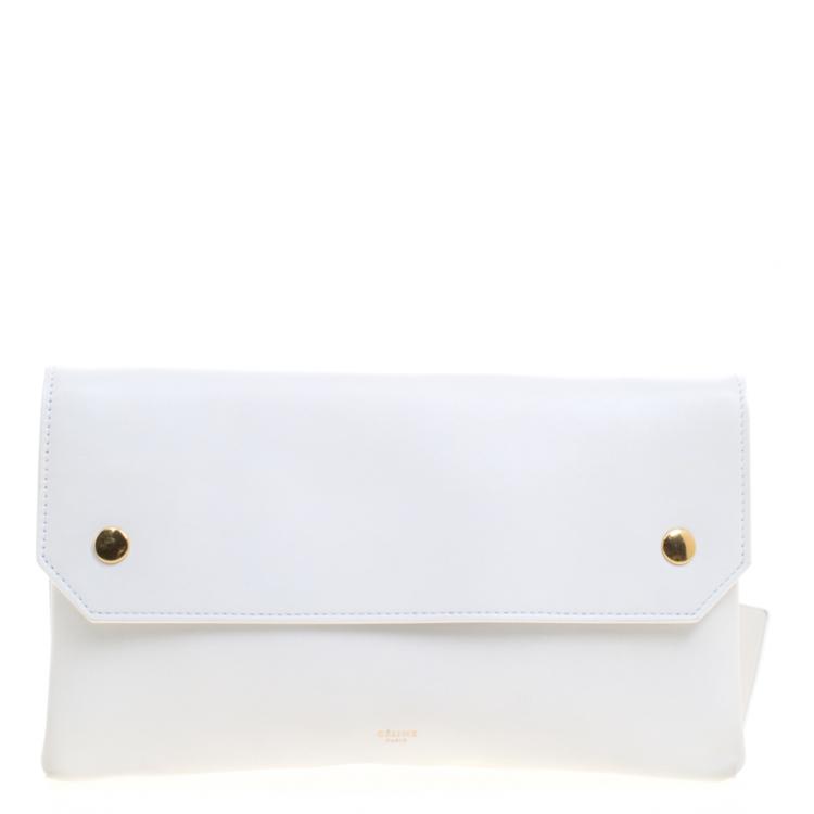 Celine White Leather Bum Waist Bag 