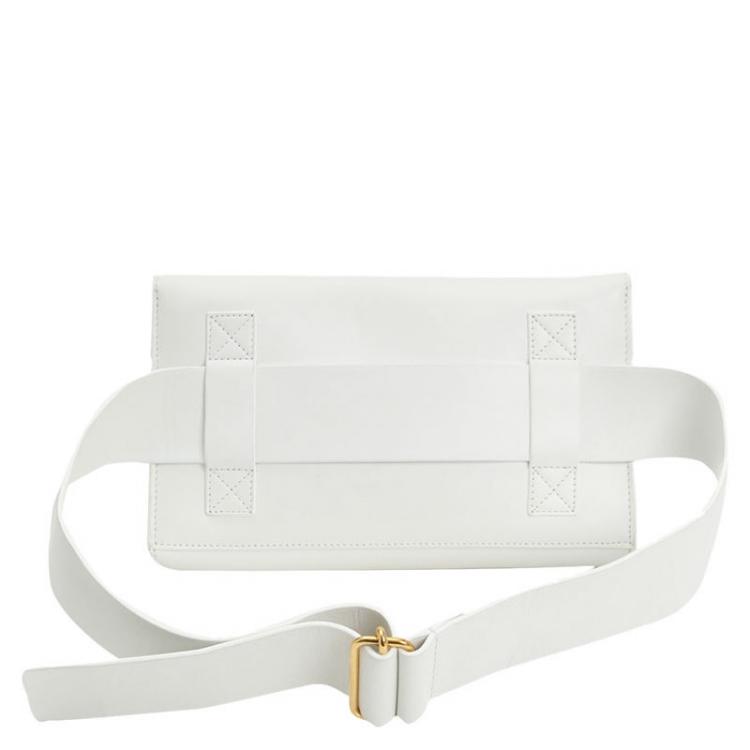 Pre Owned Celine White Calfskin Leather Bum Waist Bag