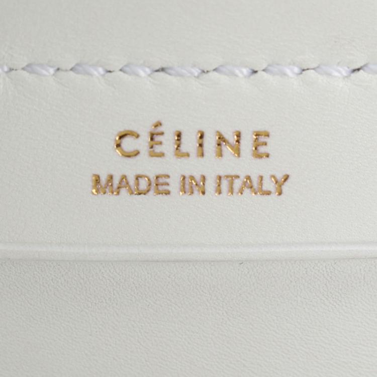 Pre Owned Celine White Calfskin Leather Bum Waist Bag