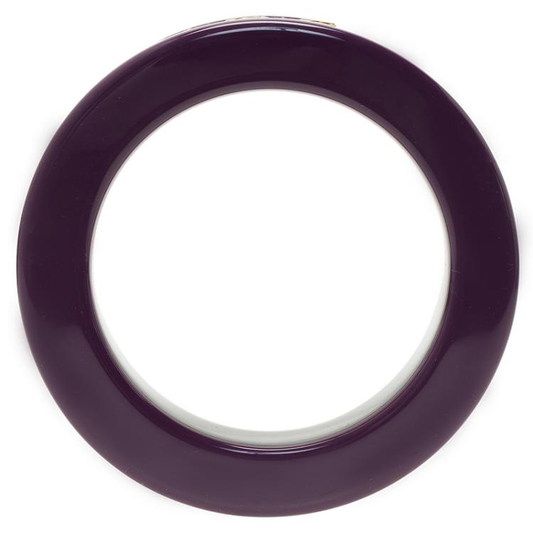 Pre Owned CH Carolina Herrera Purple Resin Bracelet