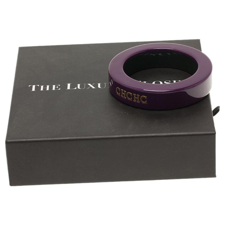 Pre Owned CH Carolina Herrera Purple Resin Bracelet