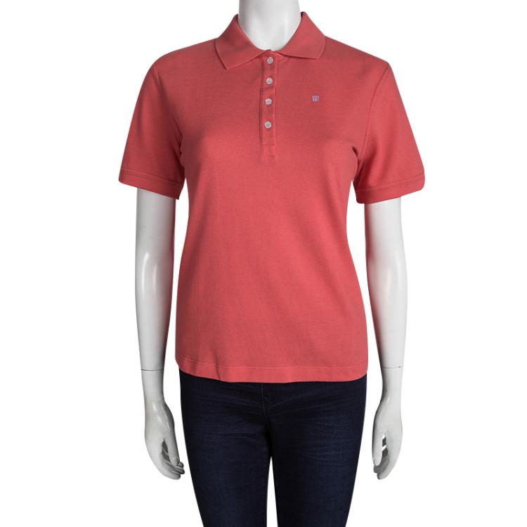 Pre Owned CH Carolina Herrera Pink Short Sleeve Polo T-Shirt L