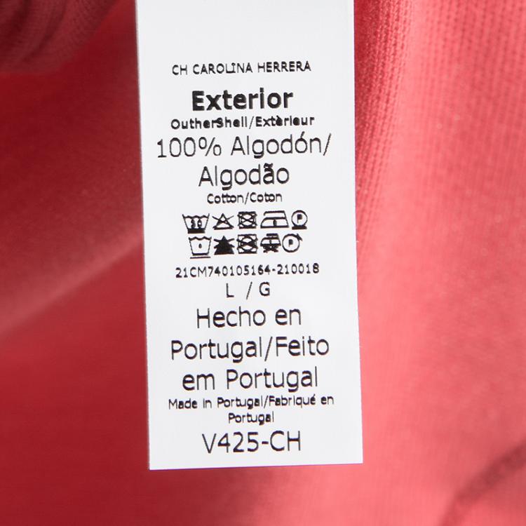Pre Owned CH Carolina Herrera Pink Short Sleeve Polo T-Shirt L