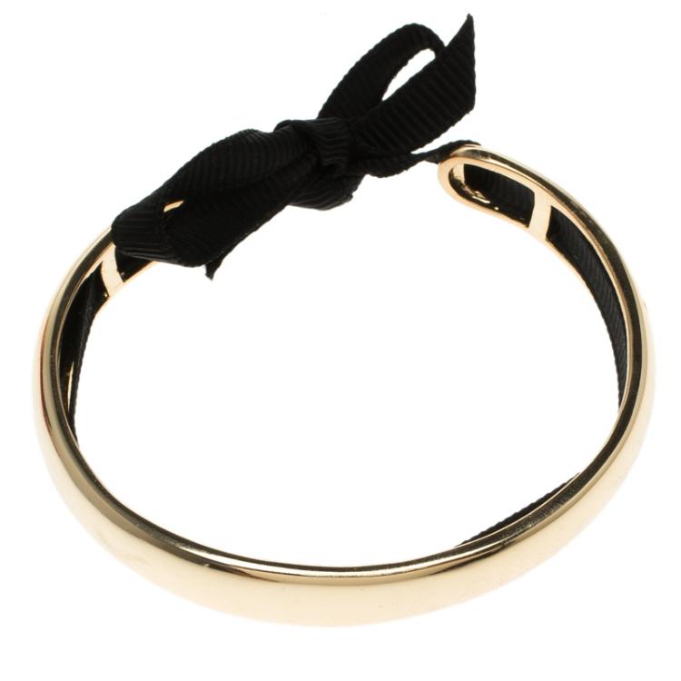 Pre Owned Carolina Herrera Gold Tone Cuff Bracelet