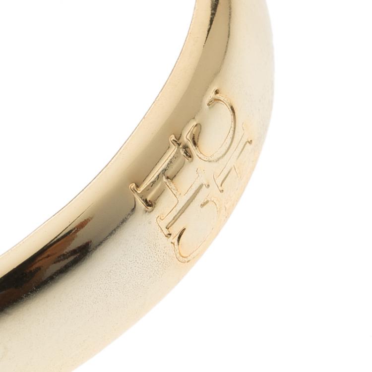 Pre Owned Carolina Herrera Gold Tone Cuff Bracelet