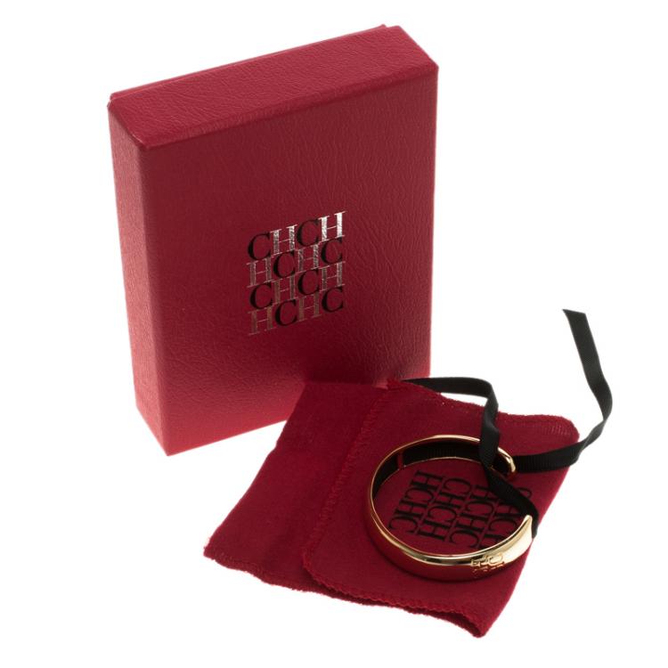 Pre Owned Carolina Herrera Gold Tone Cuff Bracelet