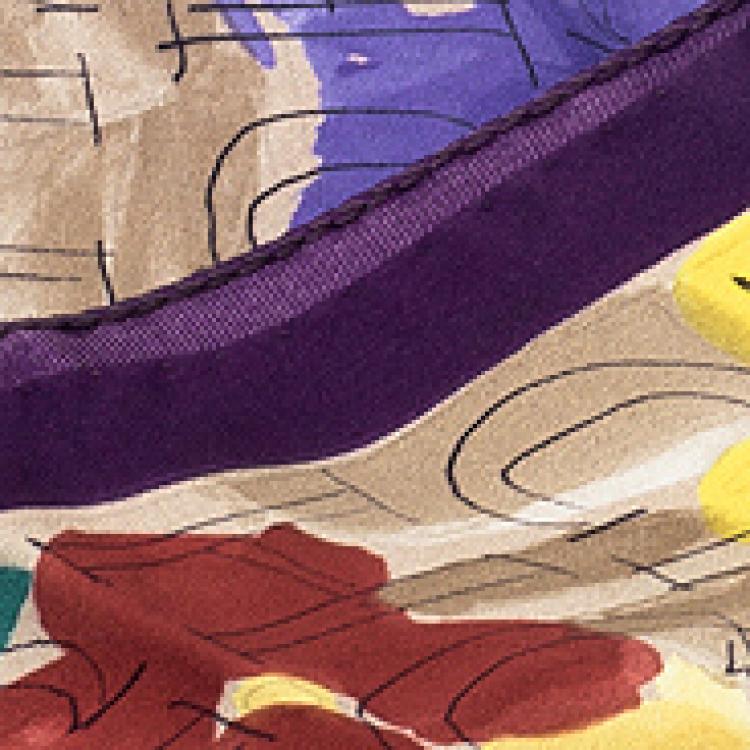 Pre Owned CH Carolina Herrera Multicolor Bird and Floral Print Silk Square Scarf