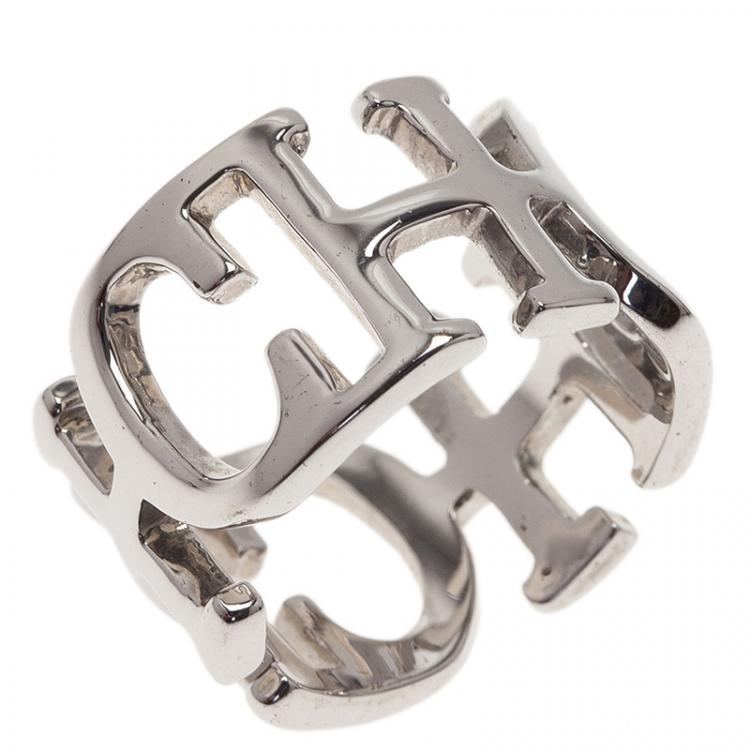 Pre Owned CH Carolina Herrera Silver Ring Size 53
