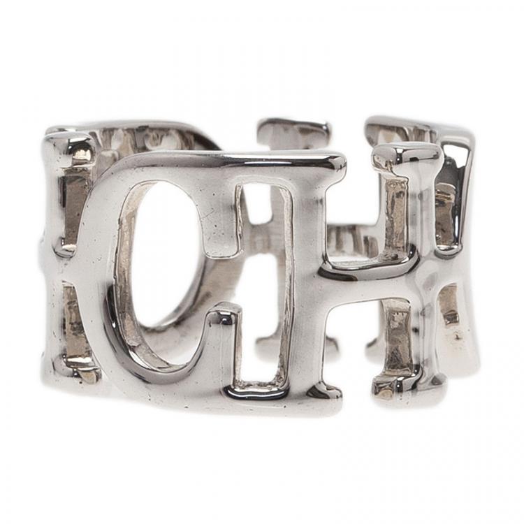 Pre Owned CH Carolina Herrera Silver Ring Size 53