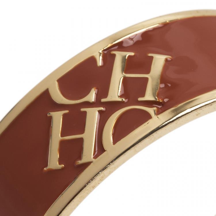 Pre Owned CH Carolina Herrera Orange Bangle Bracelet