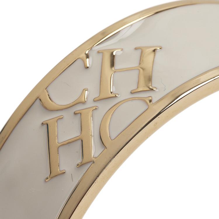 Pre Owned CH Carolina Herrera White Bangle Bracelet