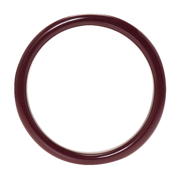 Pre Owned CH Carolina Herrera Burgundy Gold Tone Extra Wide Bangle 22cm
