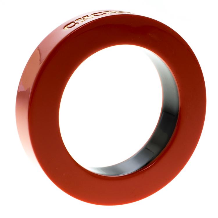 Pre Owned CH Carolina Herrera Orange Resin Bracelet 20cm