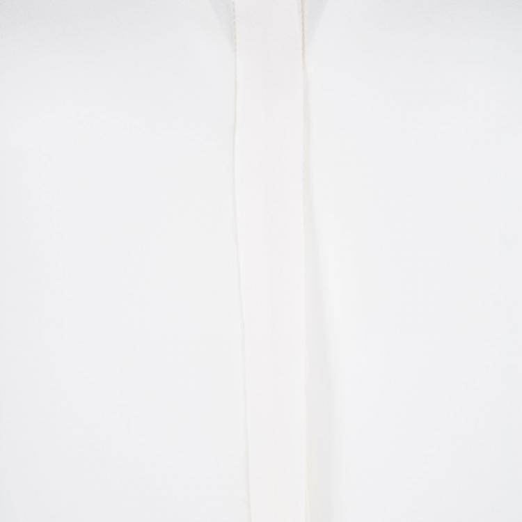 Pre Owned CH Carolina Herrera Cream Silk Ruffle Detail Blouse L