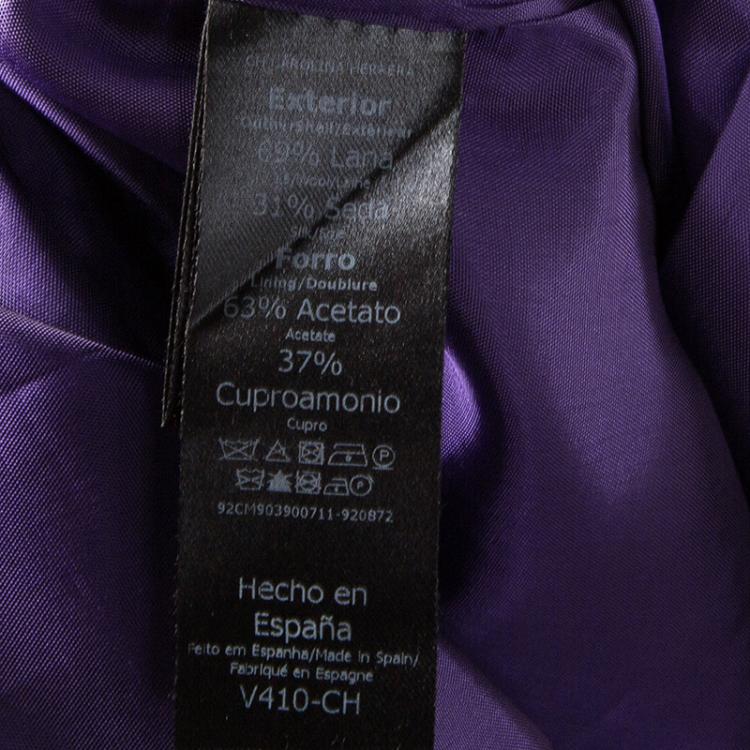Pre Owned CH Carolina Herrera Mulitcolor Textured Floral Print Short Sleeve Sheath Dress L