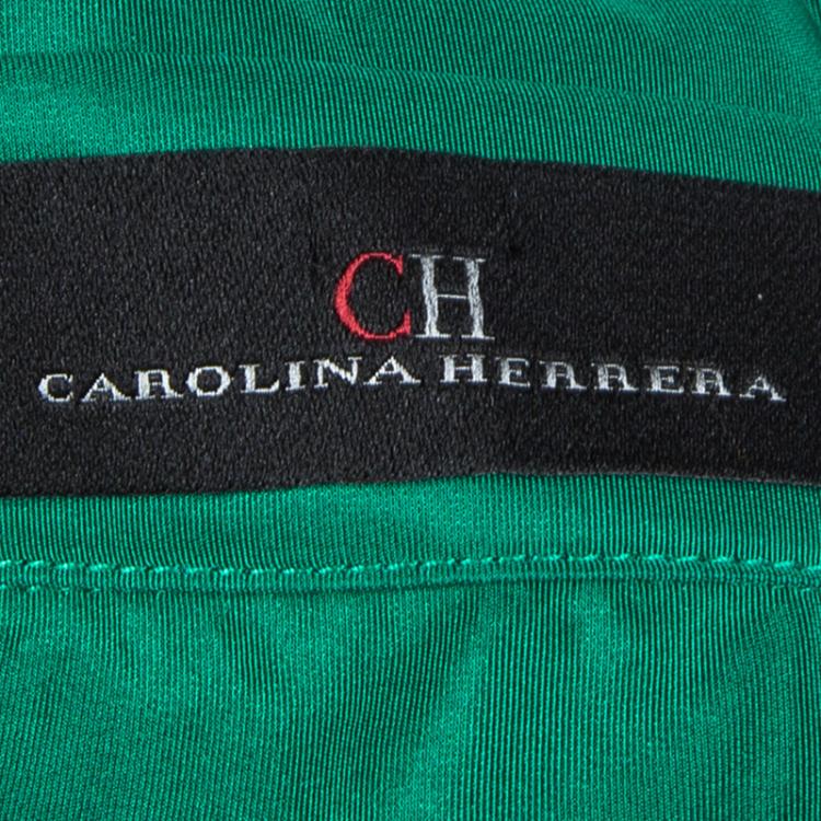 Pre Owned CH Carolina Herrera Green Long Sleeve Belted Maxi Shirt Dress M