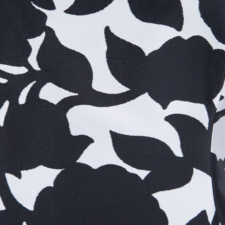 Pre Owned CH Carolina Herrera Monochrome Printed Scoop Back Sleeveless Gown M