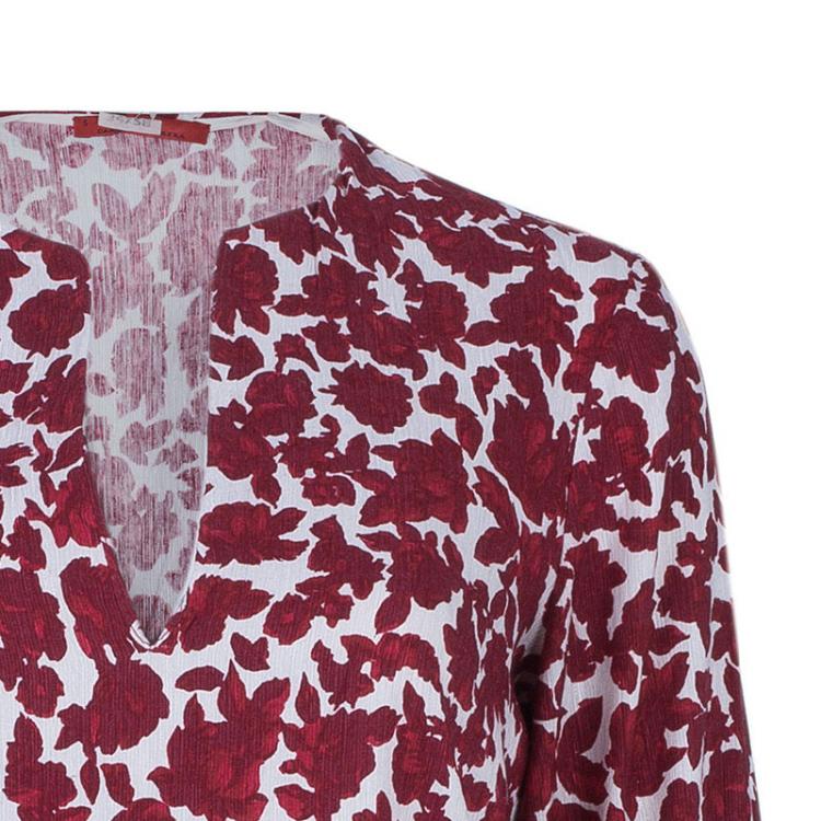 Pre Owned CH Carolina Herrera Red Floral Silk Dress S