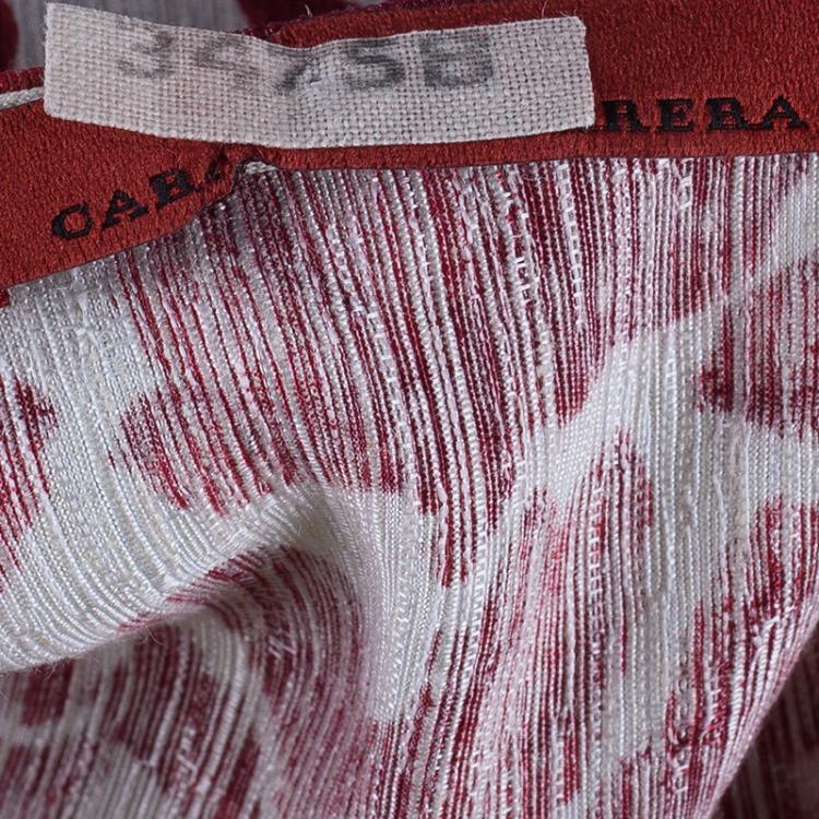 Pre Owned CH Carolina Herrera Red Floral Silk Dress S