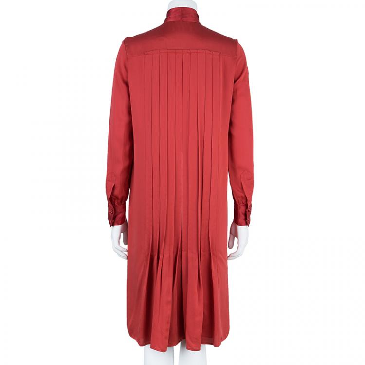 Pre Owned CH Carolina Herrera Red Neck Tie Dress M