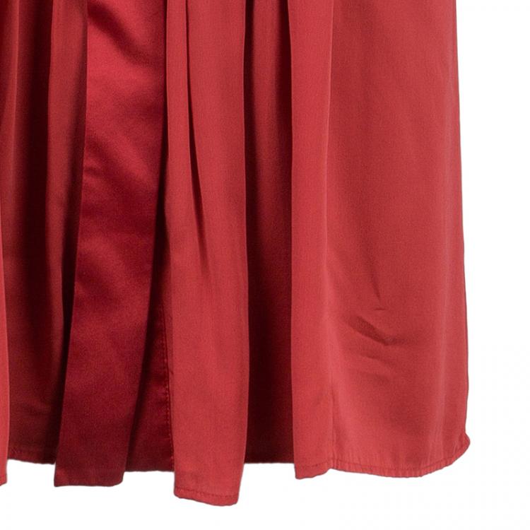 Pre Owned CH Carolina Herrera Red Neck Tie Dress M