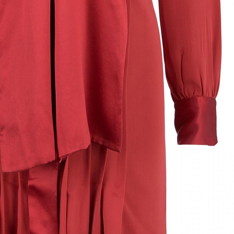Pre Owned CH Carolina Herrera Red Neck Tie Dress M
