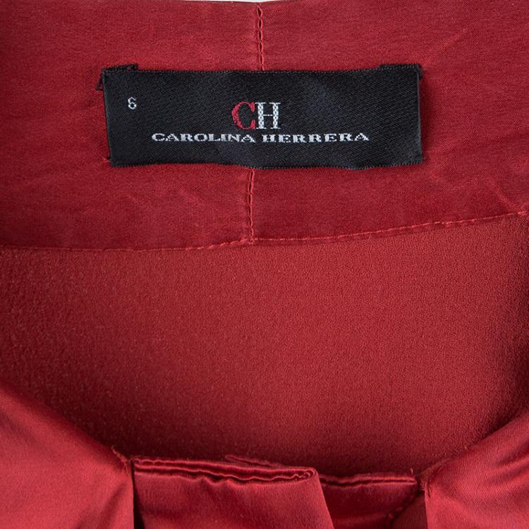 Pre Owned CH Carolina Herrera Red Neck Tie Dress M