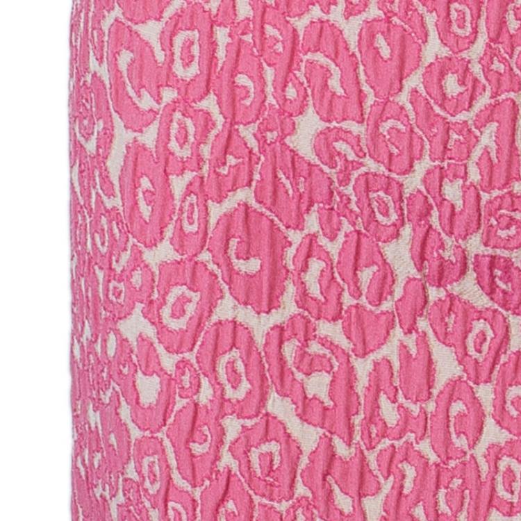 مملوكة مسبقًا CH Carolina Herrera Pink Leopard Print Sleeveless Dress L