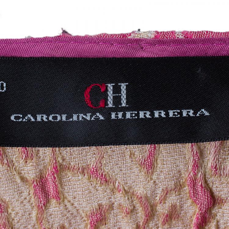 مملوكة مسبقًا CH Carolina Herrera Pink Leopard Print Sleeveless Dress L