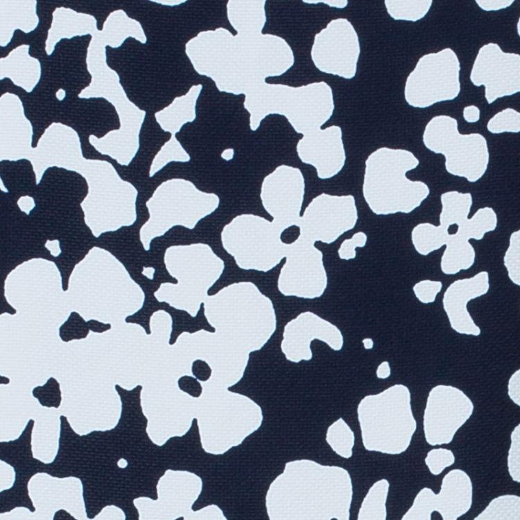 Pre Owned CH Carolina Herrera Navy and White Floral Print Square Top M