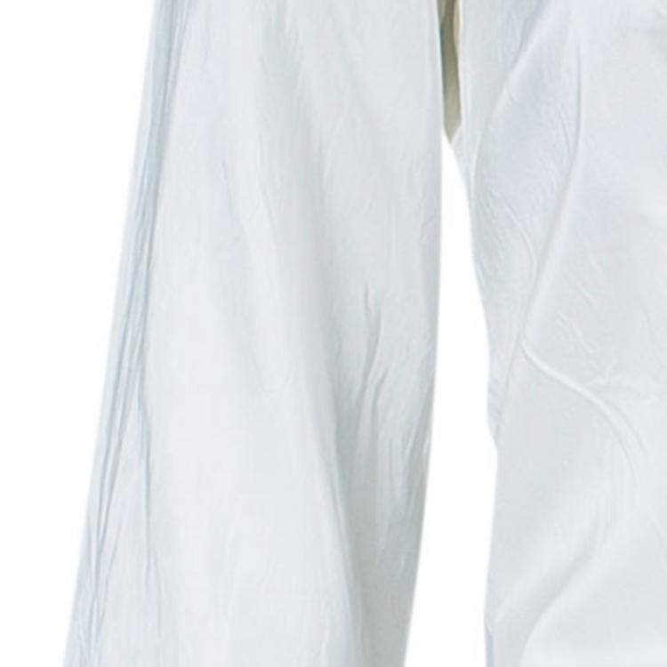 Pre Owned CH Carolina Herrera White Ruffle Detail Silk Top S