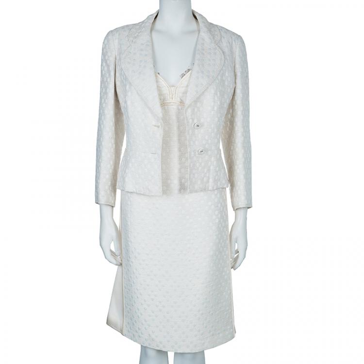 Pre Owned CH Carolina Herrera White Dress Suit XL