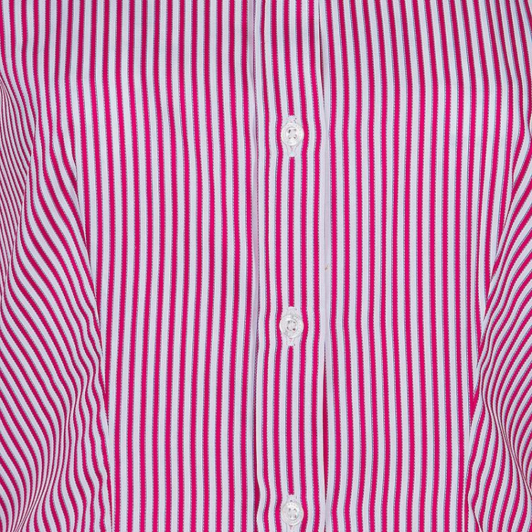 Pre Owned CH Carolina Herrera Red Striped Cotton Shirt S