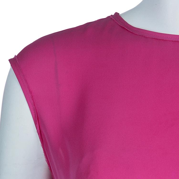 Pre Owned CH Carolina Herrera Pink Silk Top S