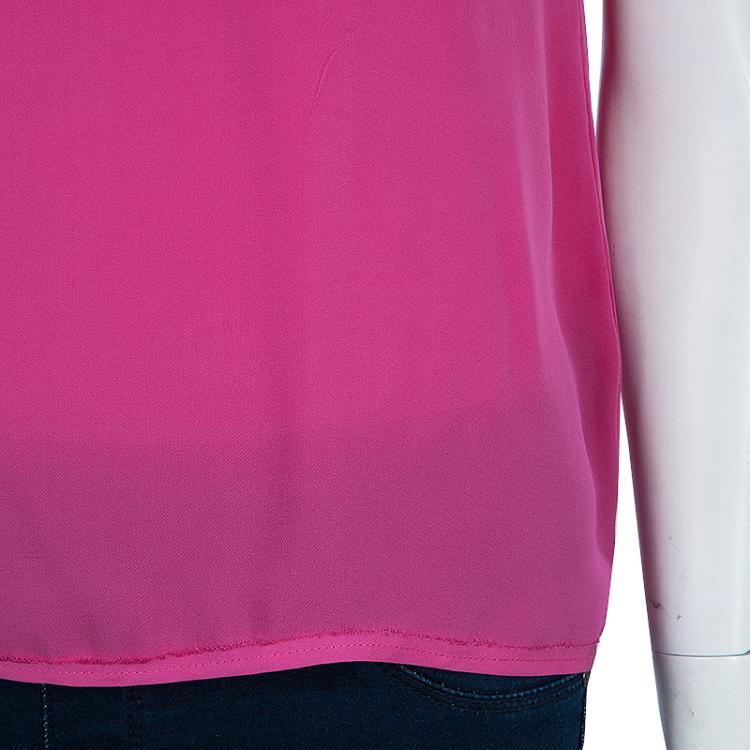 Pre Owned CH Carolina Herrera Pink Silk Top S