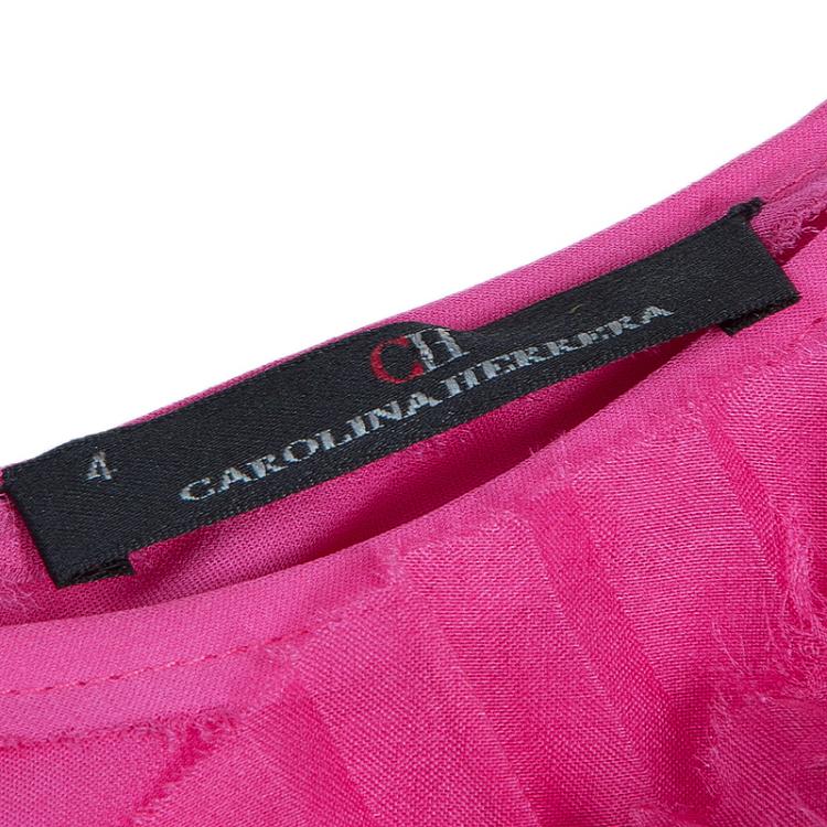 Pre Owned CH Carolina Herrera Pink Silk Top S