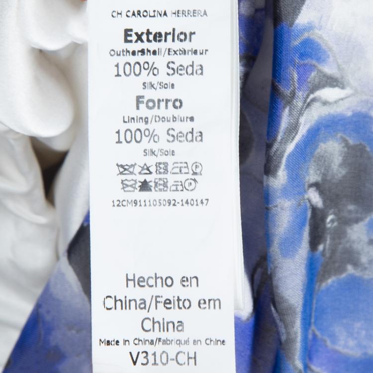 Pre Owned CH Carolina Herrera Lavender Printed Wrap Maxi Dress S