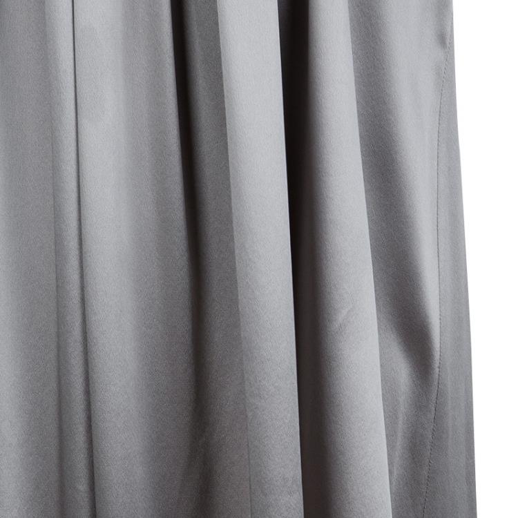 Pre Owned CH Carolina Herrera Silver Silk Strapless Gown M