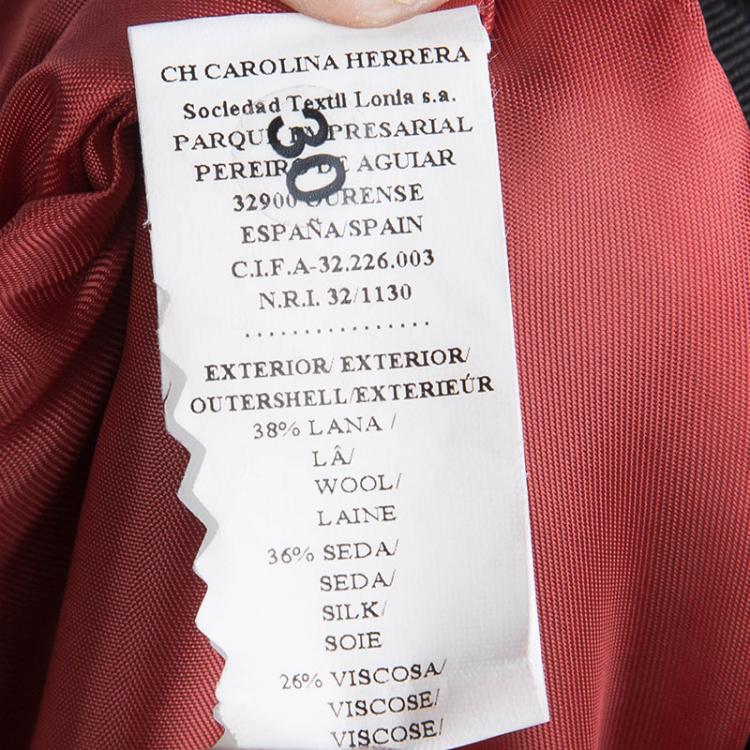 Pre Owned CH Carolina Herrera Black Inverted Pleat Detail Skirt L