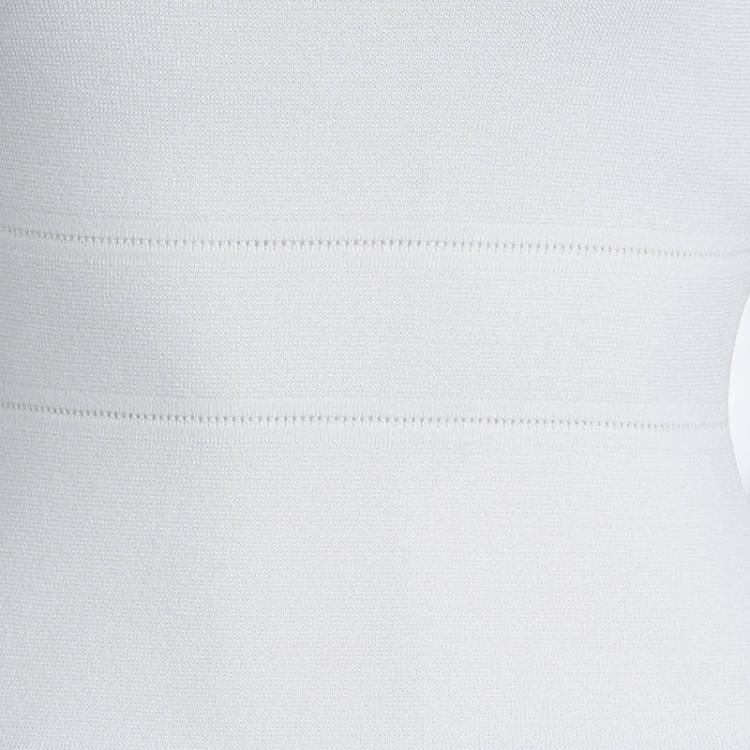 Pre Owned CH Carolina Herrera White Knit Top XS