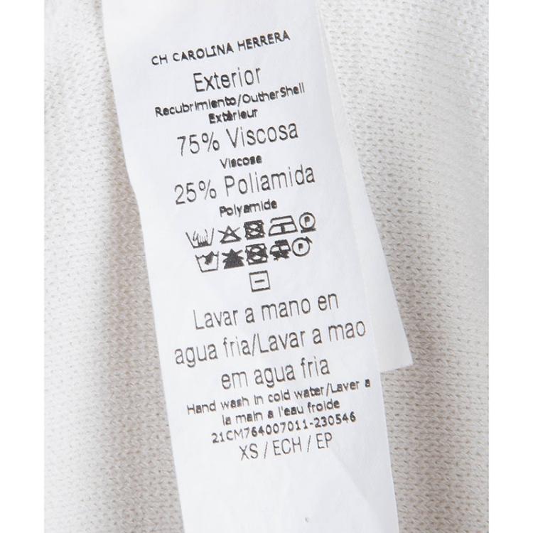 Pre Owned CH Carolina Herrera White Knit Top XS